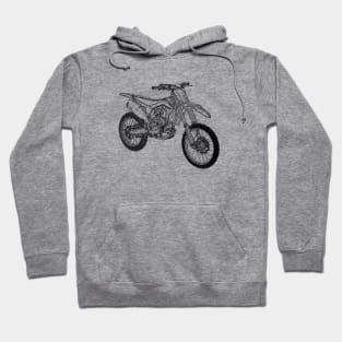 CRF250R Motorcycles Blueprint Sketch Art Hoodie